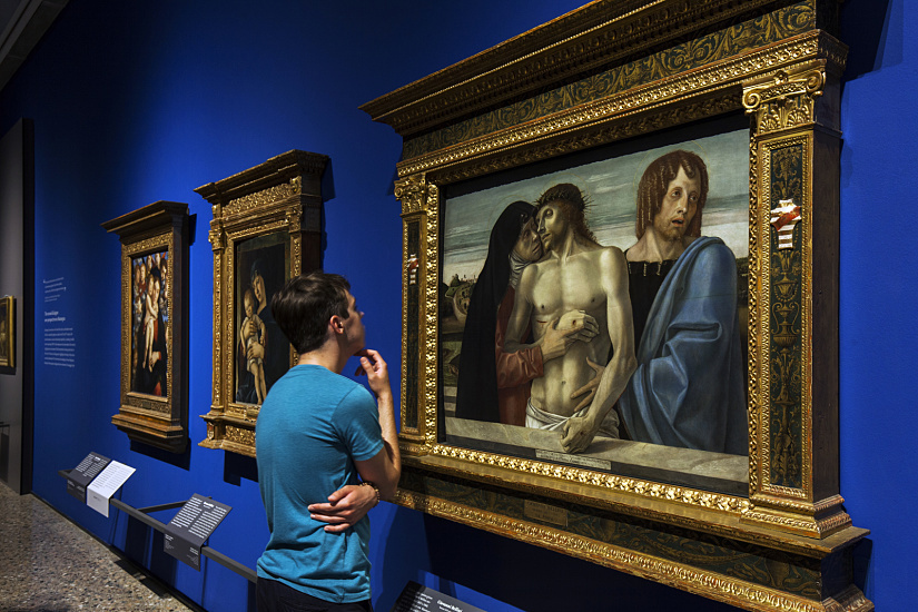 Visitor views Andrea Mantegna's 