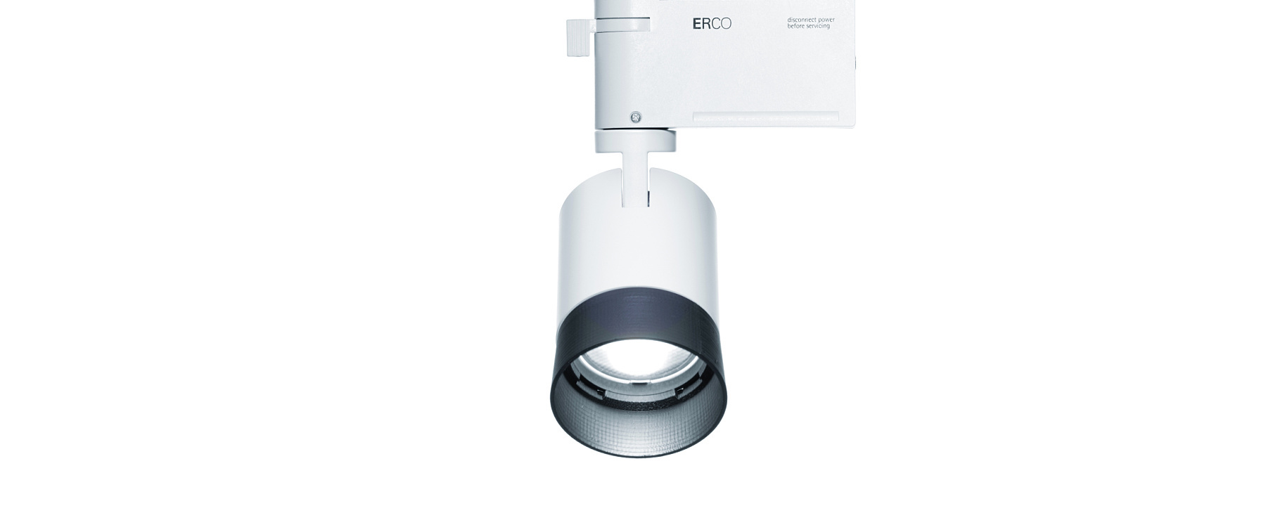 ERCO Pollux spotlight for track, a compact and versatile zoom spotlight for accent lighting.