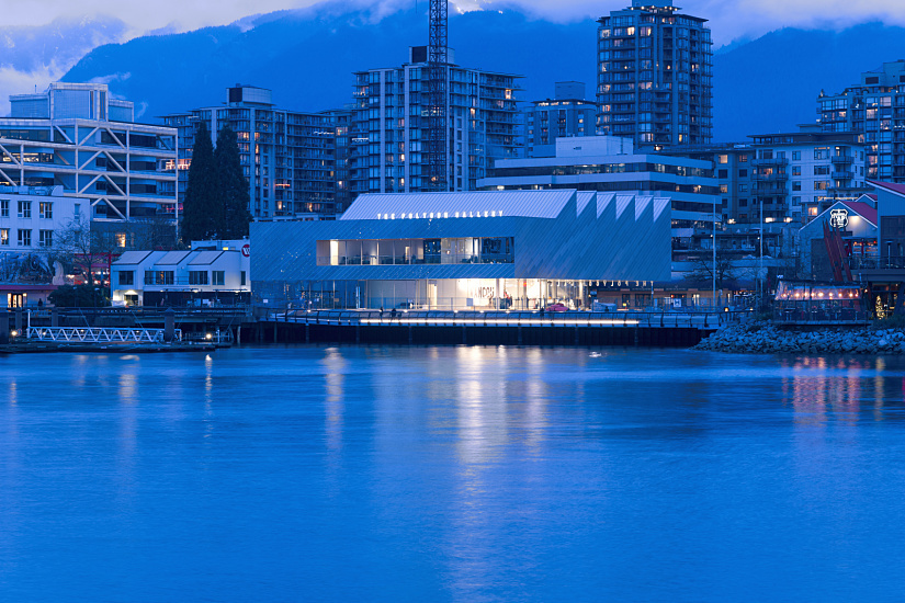 The Polygon Gallery, a media art museum in North Vancouver, illuminated by ERCO LED lighting.