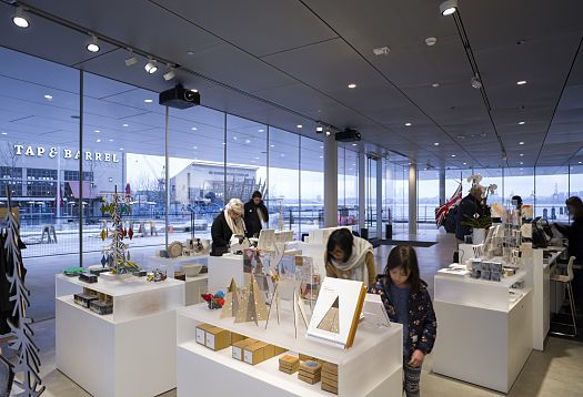 Polygon Gallery shop featuring ERCO LED track lighting for flexible displays in Vancouver.