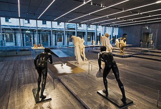 ERCO LED lighting at Fondazione Prada Museum, Milan. Sculptures are precisely illuminated.