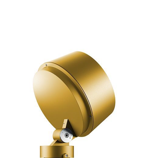 Gold ERCO projector for outdoor use, designed for effective illumination.