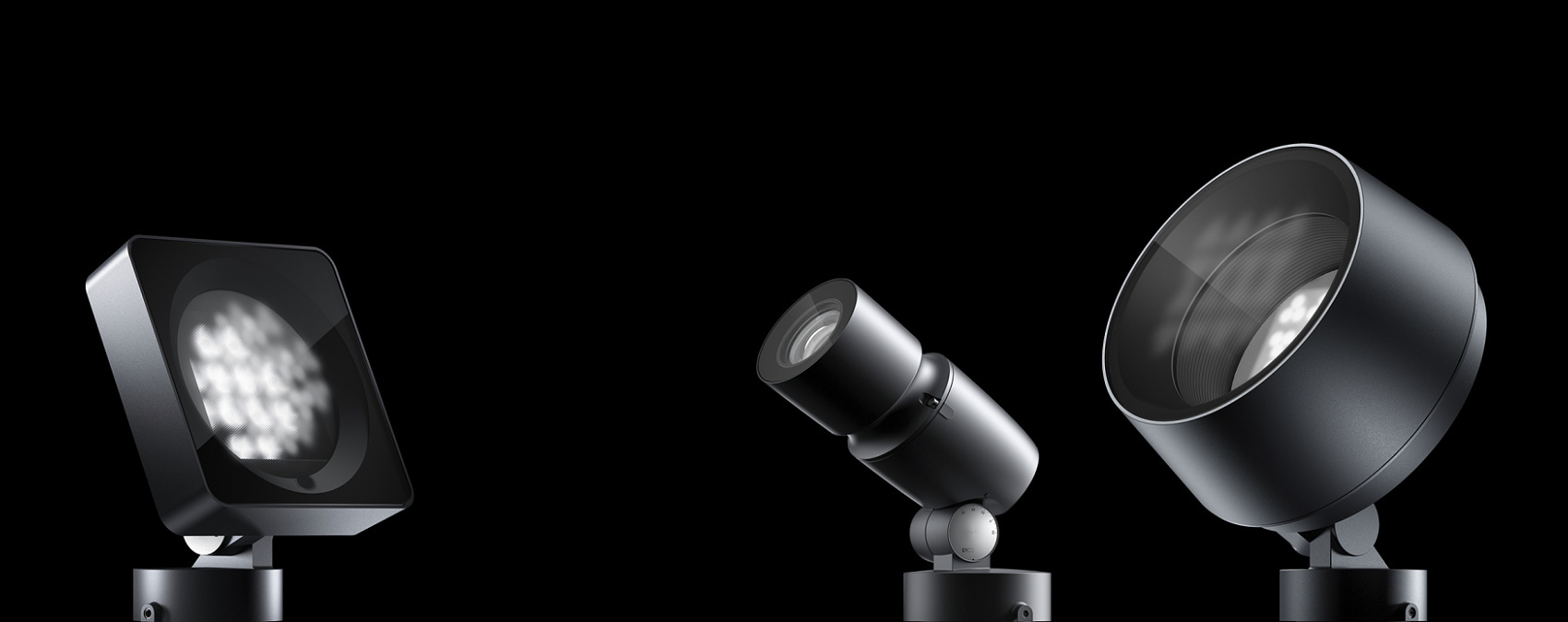 ERCO outdoor projectors: accent lighting, floodlighting, and wallwashing for facades and objects.