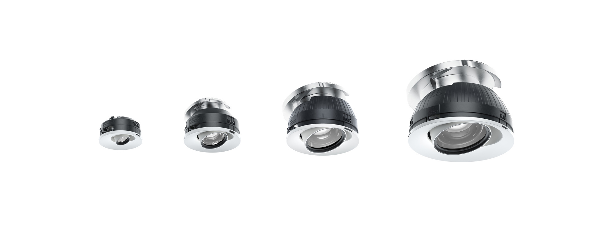 ERCO Quinta recessed spotlights with Darklight lenses for accent and general lighting.