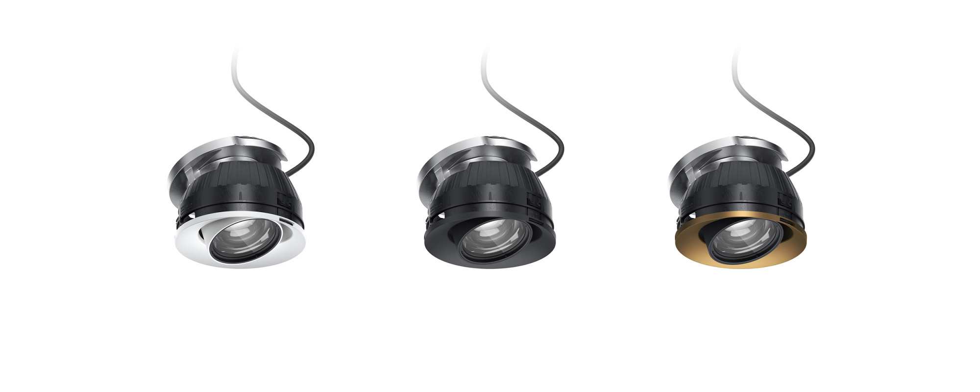 ERCO Quinta recessed spotlights with Darklight lenses for accent and general lighting.