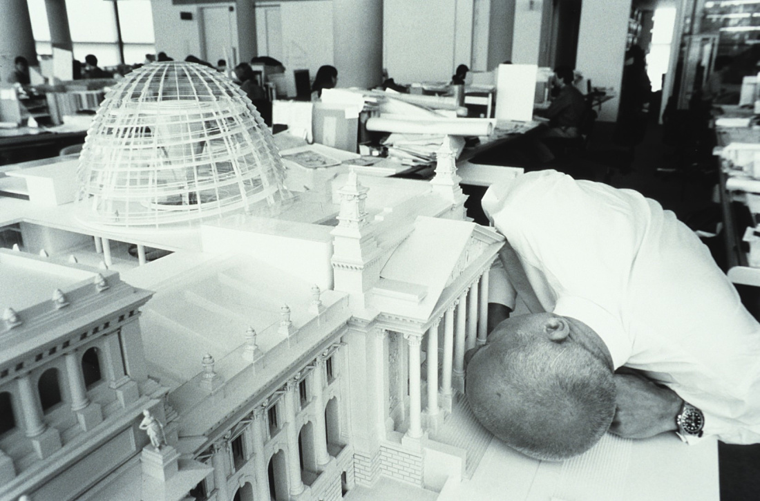 Reichstag building model with glass dome, designed by Foster and Partners, for ERCO lighting project.