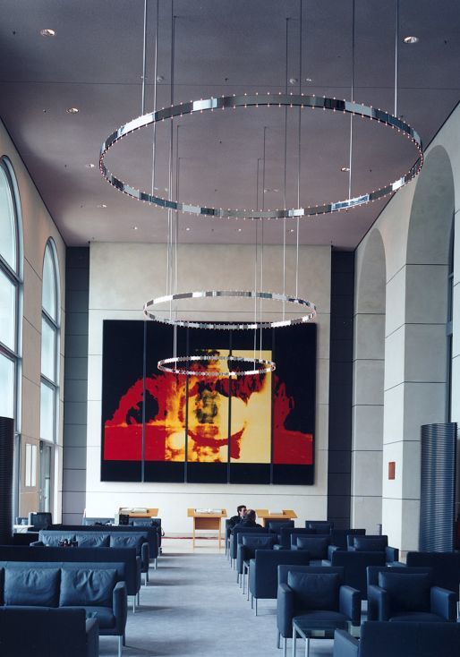 ERCO Avalon light structures in the Reichstag Building, combining lighting and design.