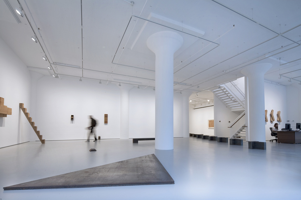 Richard Nonas and Donald Judd exhibition in the Fergus McCaffrey gallery, New York
