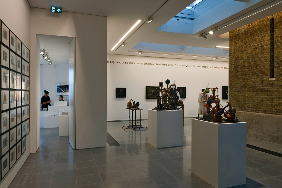 Serpentine Sackler Gallery interior featuring art installations and ERCO lighting.
