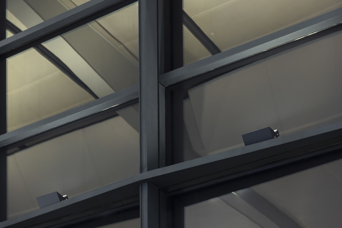 Close-up of the window facade at Shanghai Hongqiao Airport, highlighting natural light design.