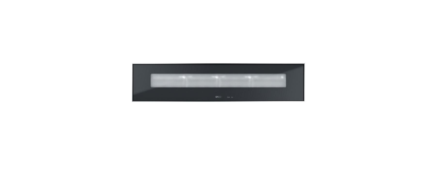ERCO Site in-ground luminaire emphasizing outdoor facade textures with grazing light.