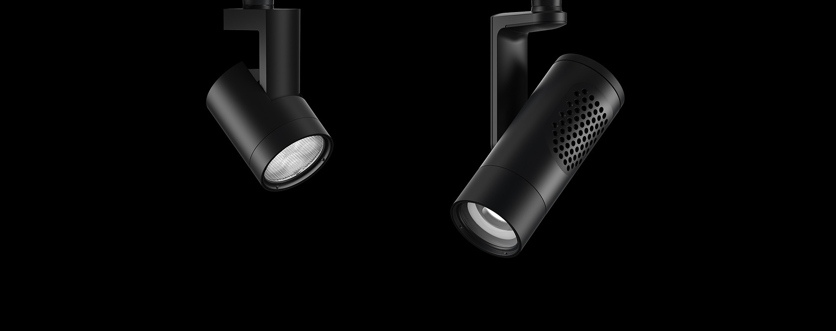 ERCO LED track spotlights, flexibly positioned for accent lighting in galleries and shops.