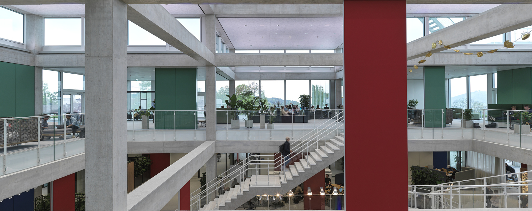 The SQUARE Learning Center at the University of St. Gallen, featuring flexible ERCO lighting.