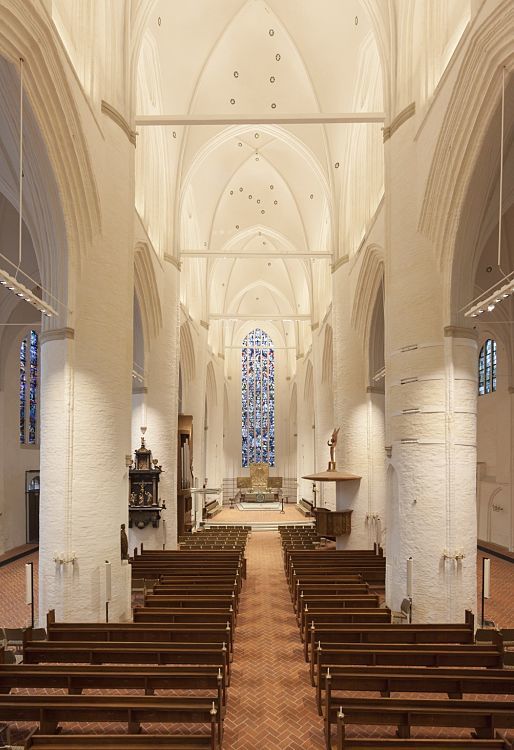 Interior of St. Catherines Church, Hamburg, illuminated by ERCO LEDs.