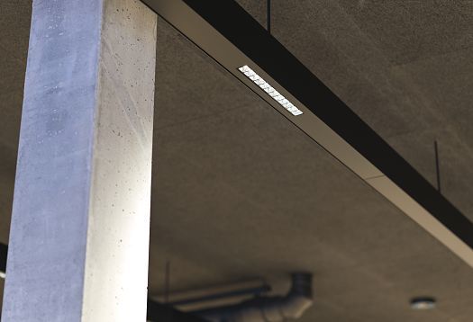 ERCO Compar linear downlights in a stadium, providing glare-free light for visual comfort.