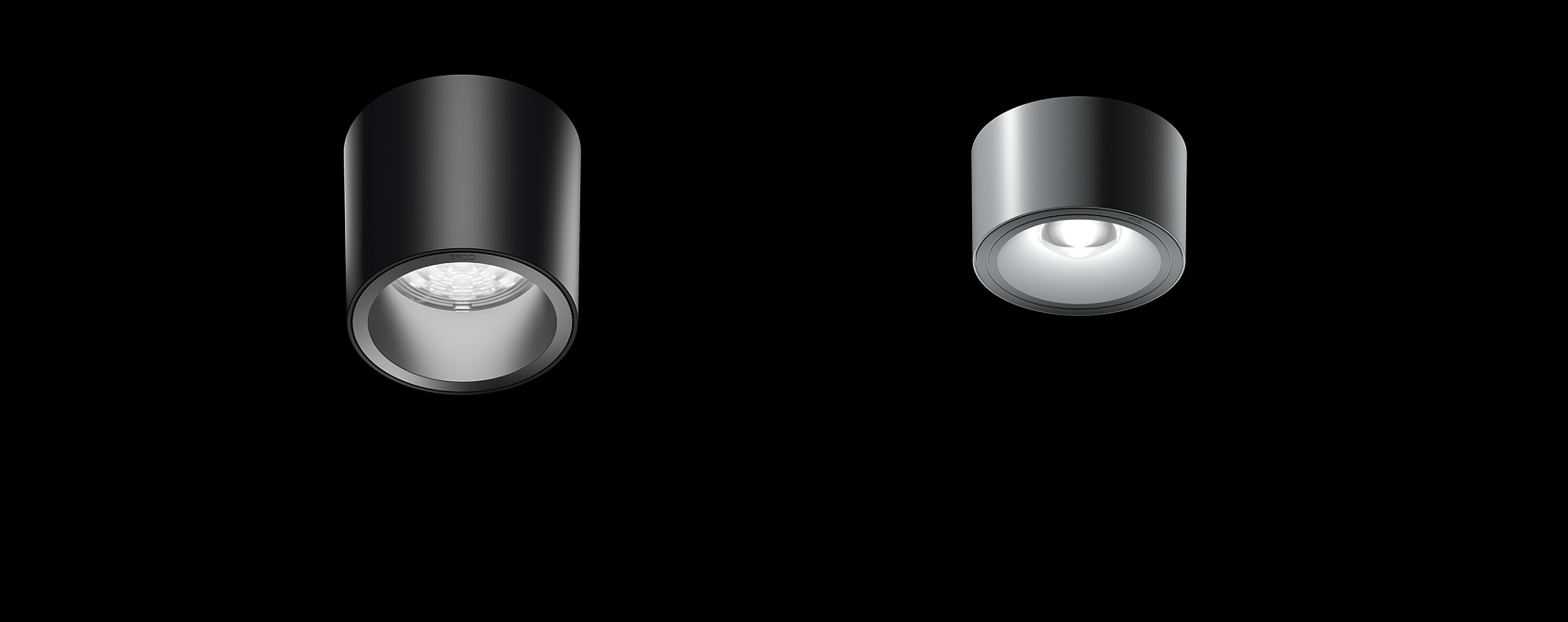 ERCO LED surface-mounted luminaires for indoor lighting, ideal for solid ceilings and office lighting with UGR<19.