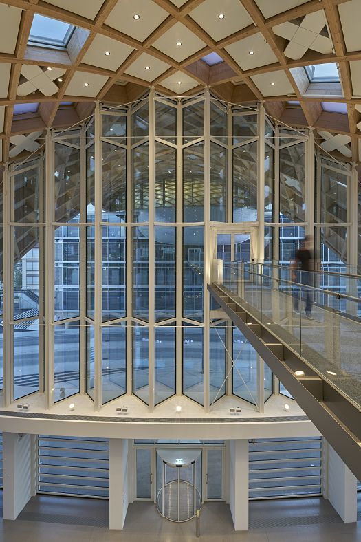Interior view of Swatch HQ in Biel, featuring Gimbal recessed floodlights for glare-free light.