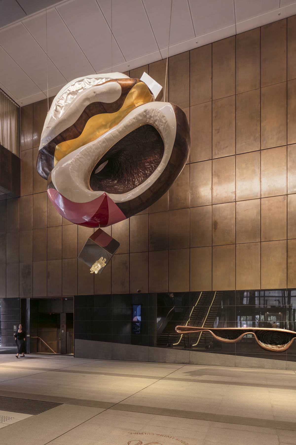The Magic Circle sculpture at Martin Place Station, lit by ERCO spotlights.