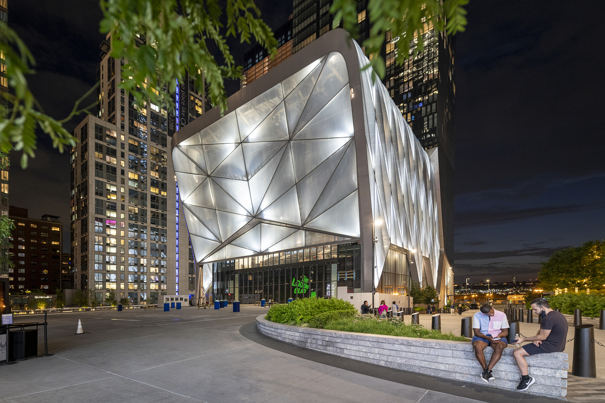 The Shed in Hudson Yards, New York, illuminated with ERCO lighting.