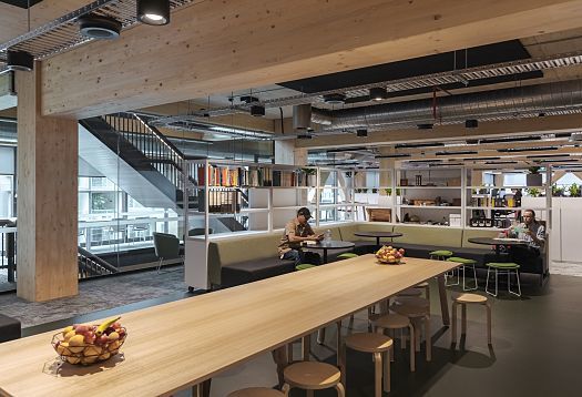 Aurecon Brisbane office featuring ERCO LED lighting in a timber building.