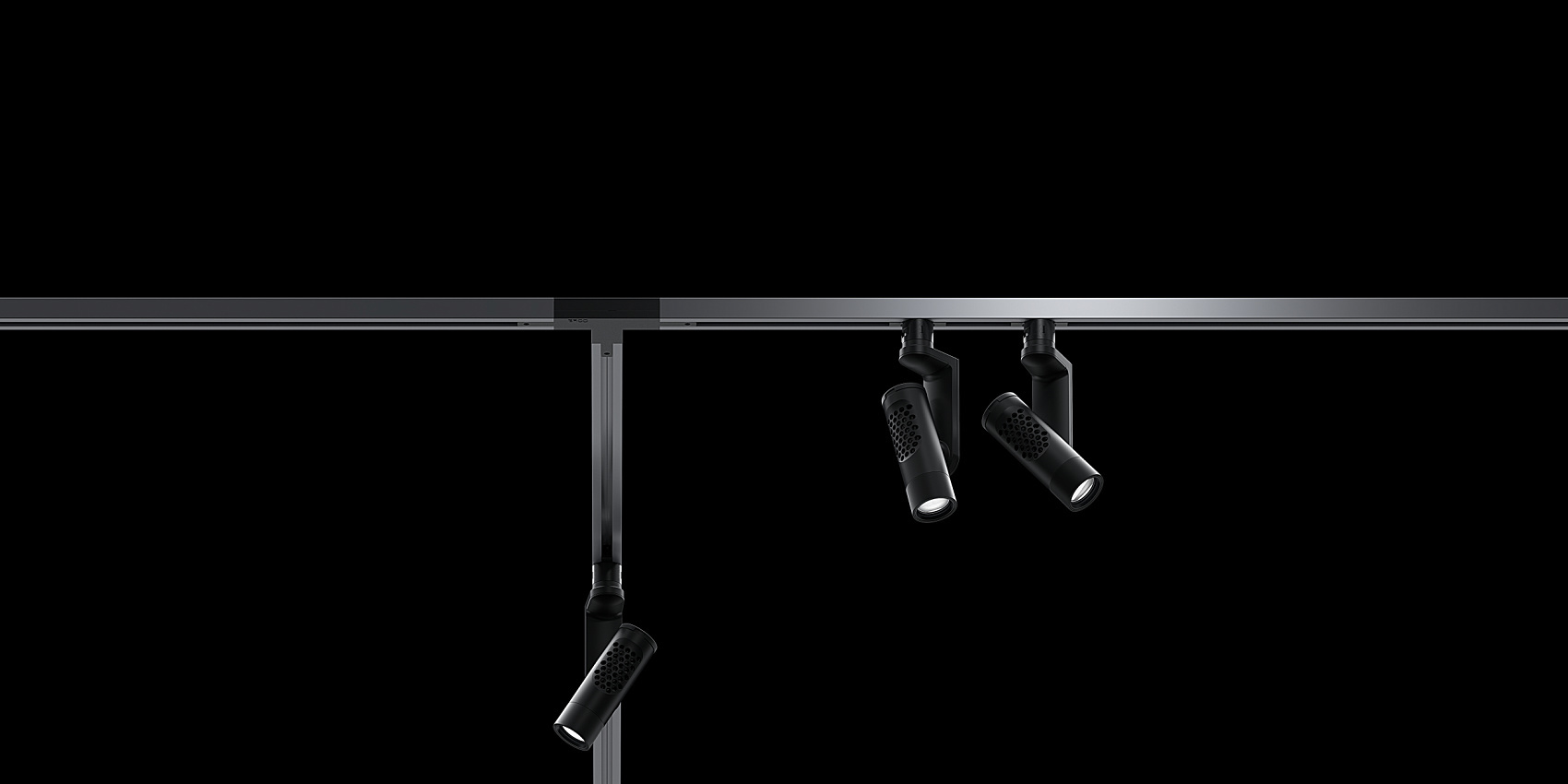 ERCO track with spotlights for flexible indoor lighting solutions.