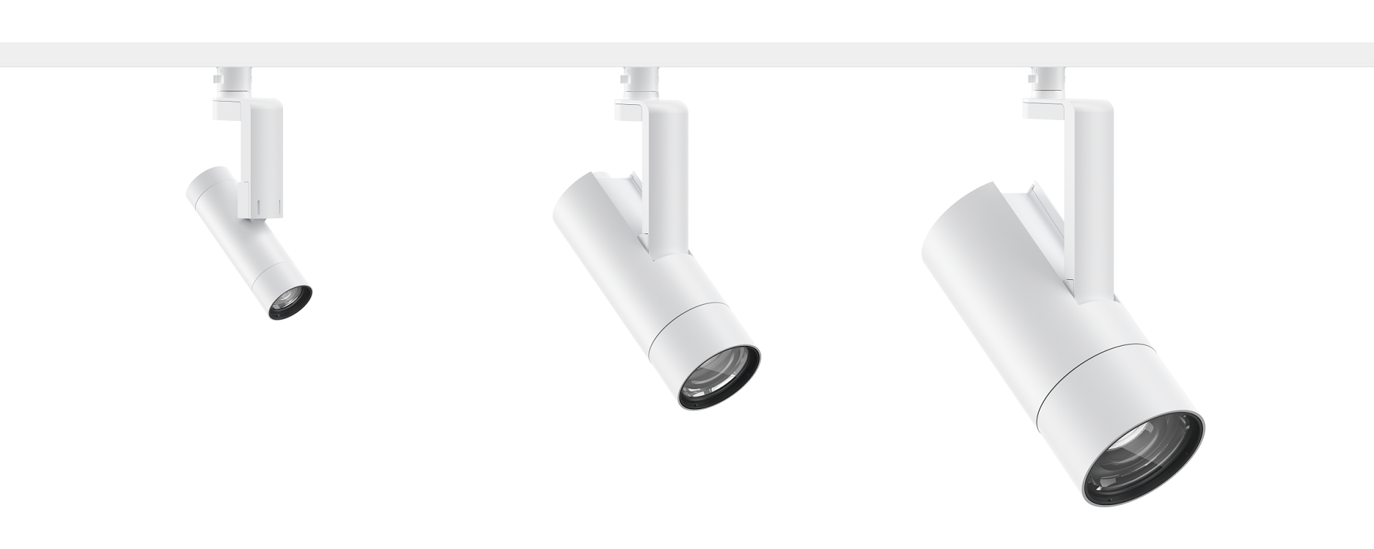 ERCO Uniscan 48V spotlights for track lighting, minimalist design for gallery and museum.