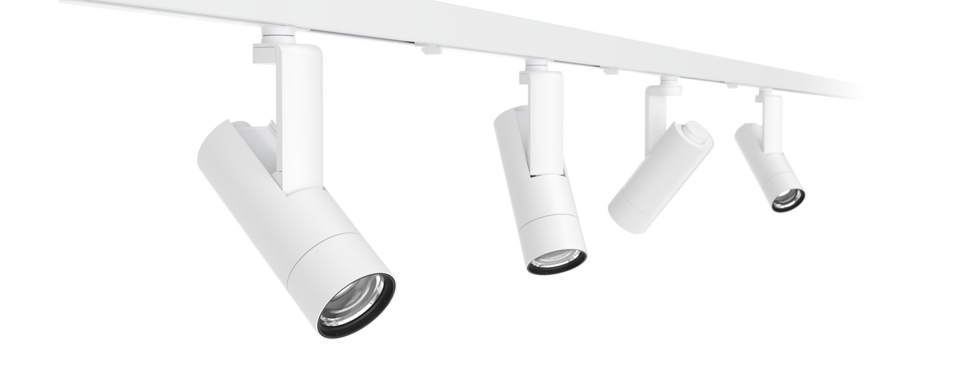 ERCO Uniscan InTrack spotlights: Minimalist, multi-talented lighting for galleries with flush track adapter.