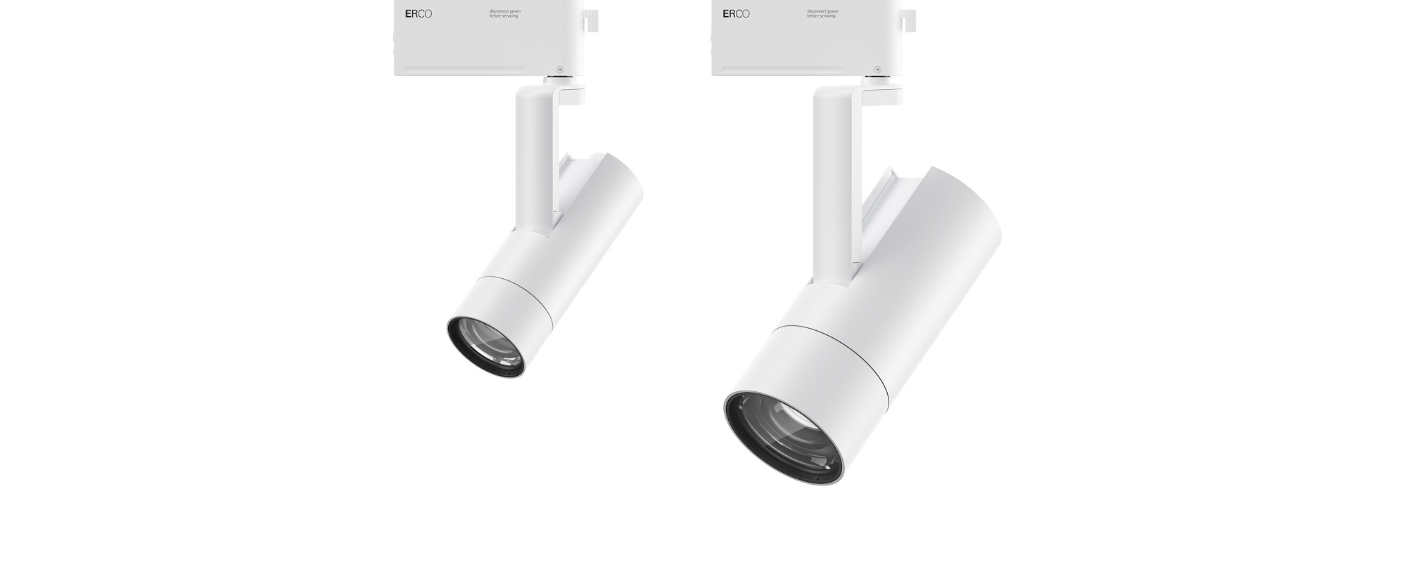 ERCO Uniscan OnTrack spotlights: minimalist, versatile track lighting for galleries and museums. Offers precise, adjustable light.