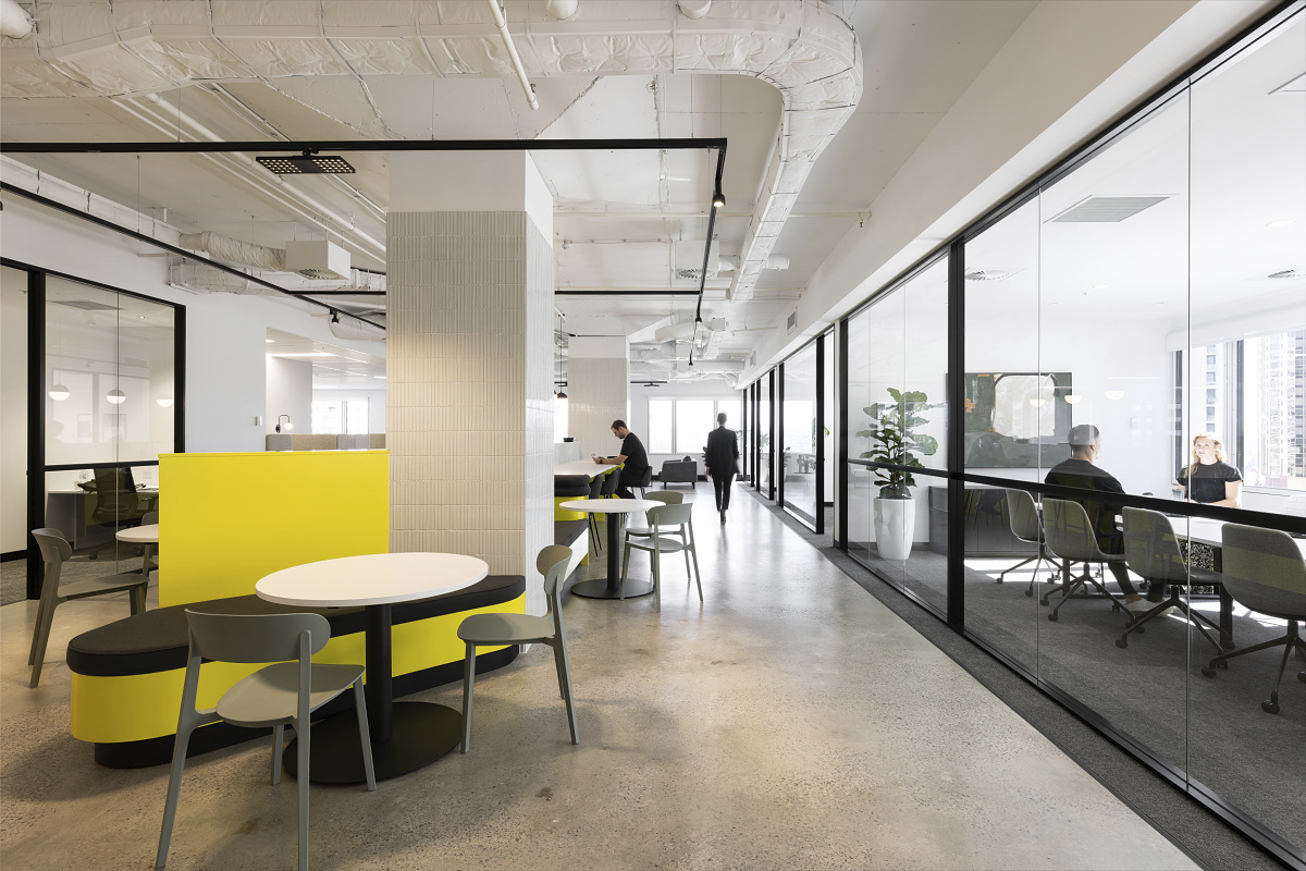 Flexible office lighting with Jilly downlights in the Valmont Office, Sydney.
