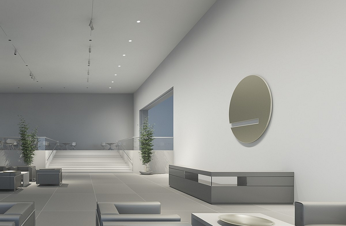 ERCO lighting showcasing vertical and horizontal light distribution for spatial orientation.