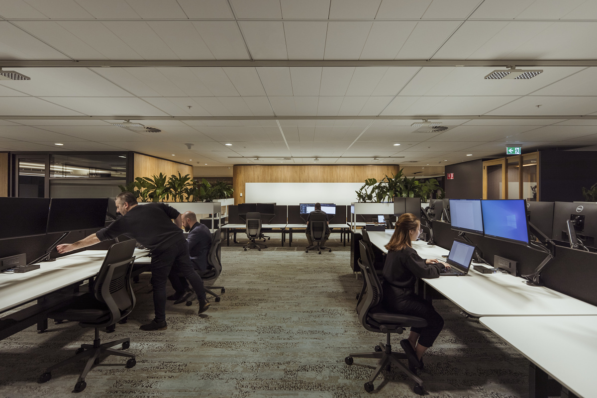 VicRoads Ringwood Customer Hub office featuring ERCO downlights for flexible office lighting.