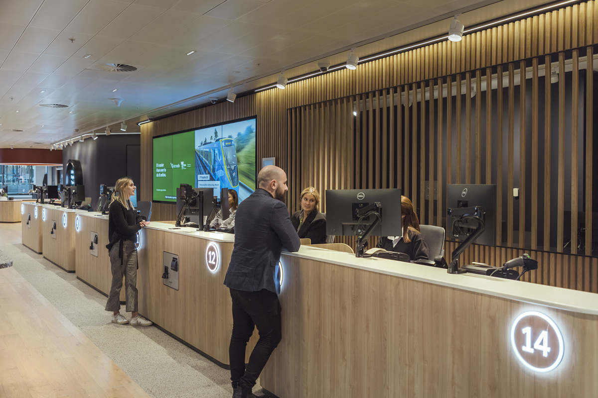 VicRoads Ringwood Customer Hub featuring ERCO downlights for flexible office lighting.