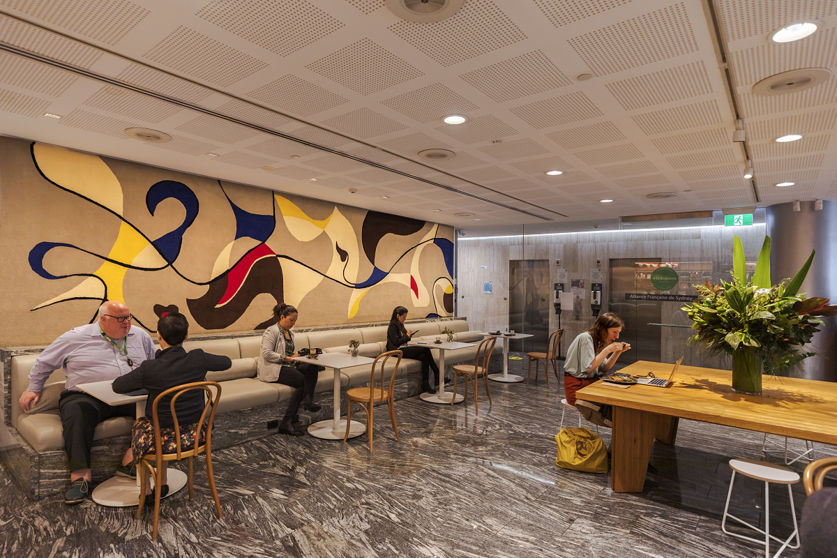 Wholegreen Bakery in Sydney, featuring ERCO Skim recessed luminaires for pleasant general lighting.
