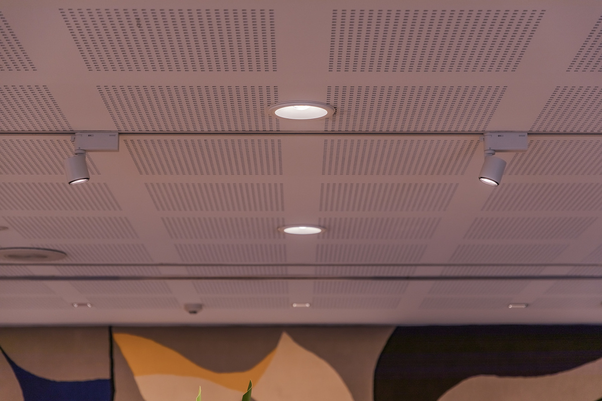ERCO Skim recessed luminaires providing general lighting at Wholegreen Bakery, Sydney.