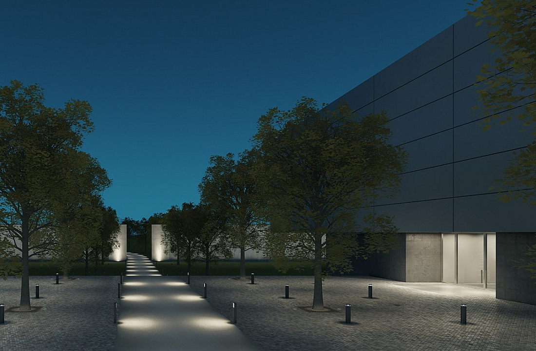 ERCO outdoor lighting: Path and facade lighting for orientation and improved perception.