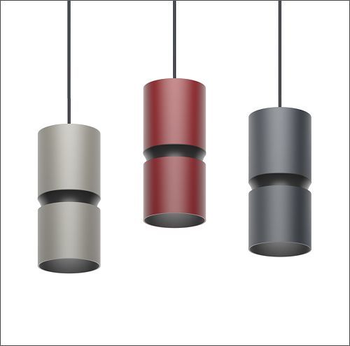 ERCO Casambi Bluetooth pendant luminaires in various colors for wireless control.