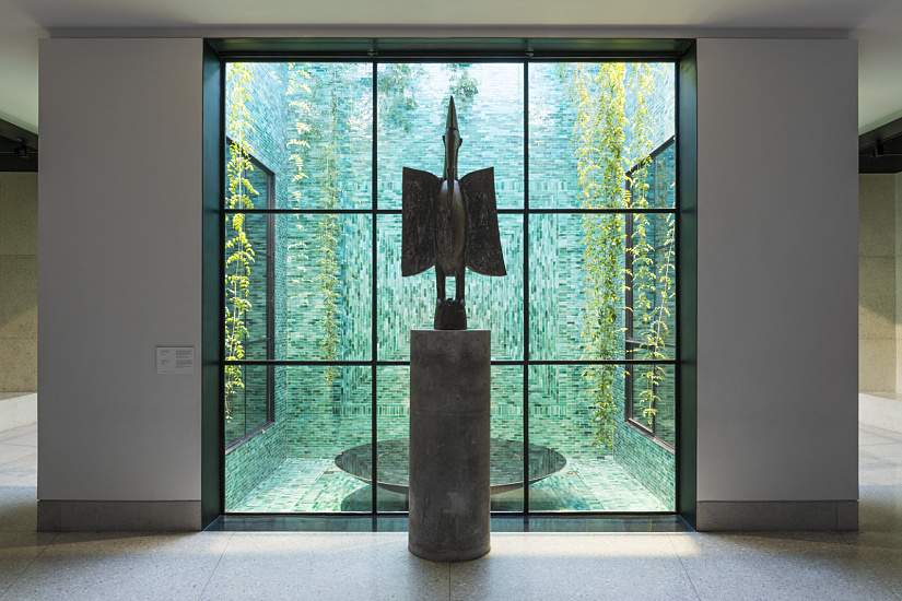 Sculpture at Yves Saint Laurent Museum in Marrakesh, lit by ERCO LEDs.