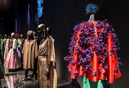 Yves Saint Laurent Museum Marrakesh: Haute couture designs displayed with ERCO LED lighting.
